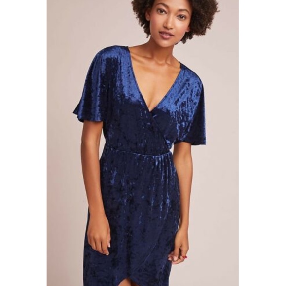 NWT ANTHROPOLOGIE VELVET PLISSE DRESS - Picture 3 of 3